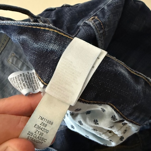 Lucky Brand 329 Classic Straight Leg Dark Wash Denim Jeans Mens 42 x 34 Stretch - Picture 8 of 13